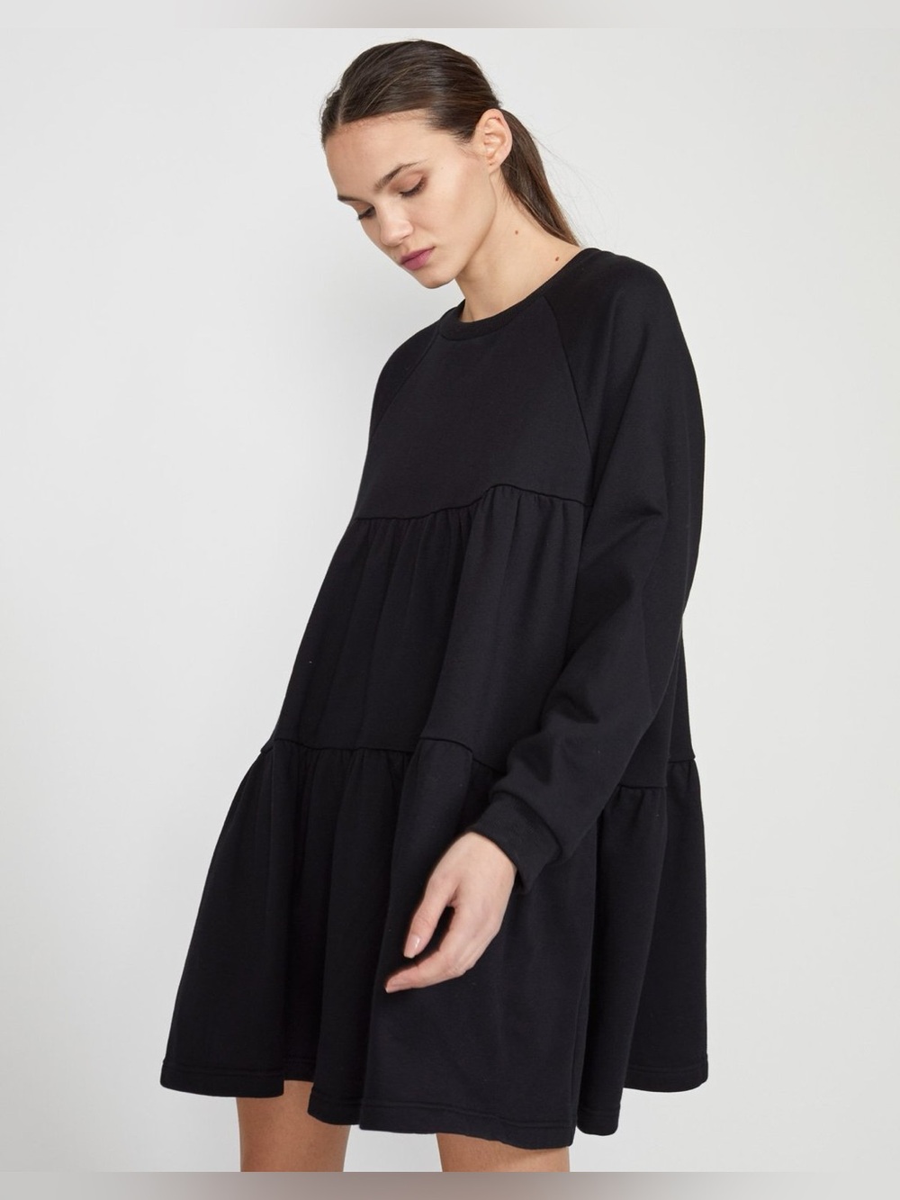 NWOT JCrew Tiered Sweatshirt Long Sleeve Dress